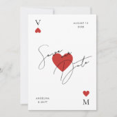 Minimalistische Vegas Casino Speelkaart Stijl Trou Save The Date (Voorkant)