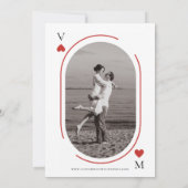 Minimalistische Vegas Casino Speelkaart Stijl Trou Save The Date (Achterkant)