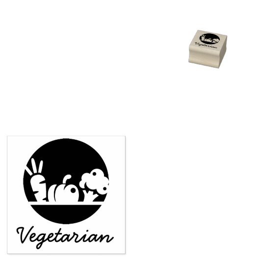 Minimalistische Vegetarische Bruiloft Gast Maaltij Rubberstempel (Gestempeld)