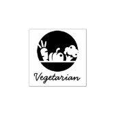 Minimalistische Vegetarische Bruiloft Gast Maaltij Rubberstempel (Afrduk)