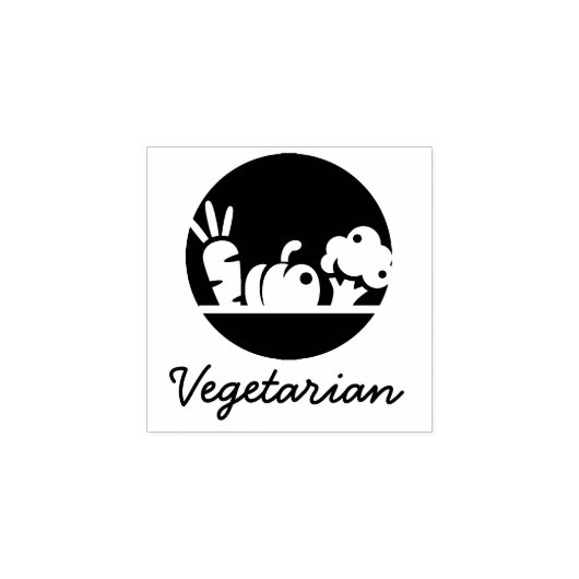 Minimalistische Vegetarische Bruiloft Gast Maaltij Rubberstempel (Afrduk)