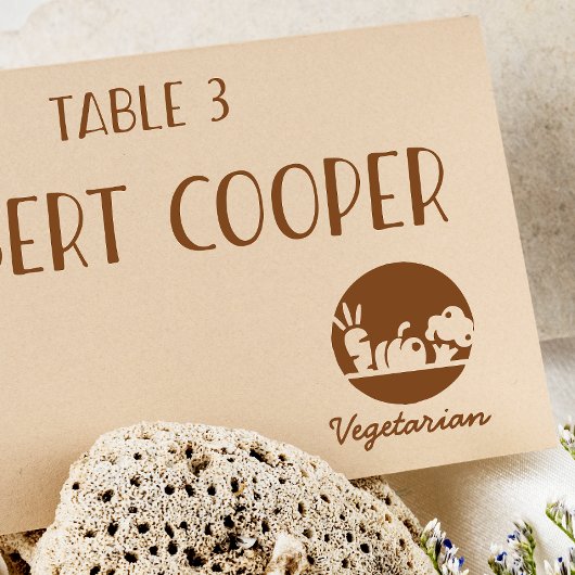 Minimalistische Vegetarische Bruiloft Gast Maaltij Rubberstempel