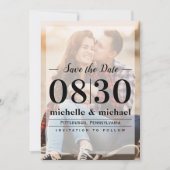 Minimalistische Vellum Simple Photo | Website QR-c Save The Date (Voorkant)