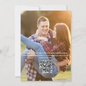 Minimalistische Vellum Simple Photo | Website QR-c Save The Date (Achterkant)