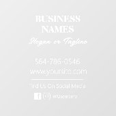 Minimalistische vensterfolie met bedrijfsgegevens raamsticker (Vel)