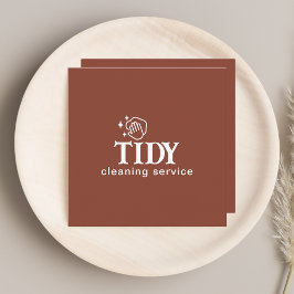 Minimalistische Verbrand Sinaasappel Schoonmaakser Vierkante Visitekaartje