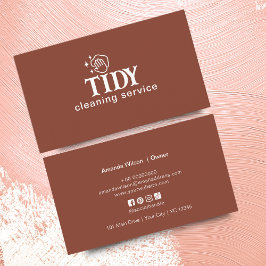 Minimalistische Verbrand Sinaasappel Schoonmaakser Visitekaartje