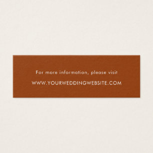 Minimalistische verbrande oranje trouwwebsitekaart mini visitekaartjes