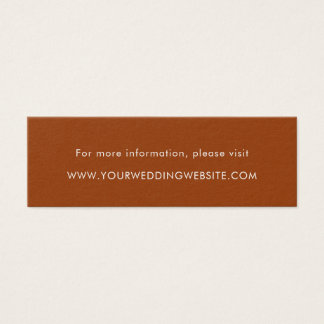Minimalistische verbrande oranje trouwwebsitekaart mini visitekaartjes