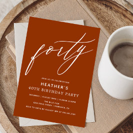 Minimalistische Verbrande Oranje Veertig 40e Verja Kaart