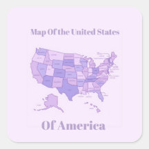Minimalistische Verenigde Staten Kaart Roze Paarse