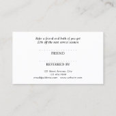 Minimalistische, verfijnde verwijzing visitekaartje (Achterkant)