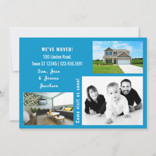 Minimalistische verhuisbericht met 3 foto's aankondiging