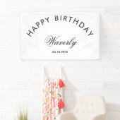 Minimalistische Verjaardag Klassiek Wit Spandoek (Insitu)