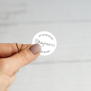 Minimalistische Verjaardag Retour Adres Envelope S Ronde Sticker