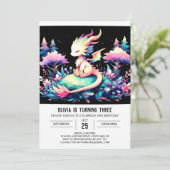 Minimalistische verjaardag van de draak kaart (Staand voorkant)