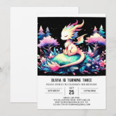 Minimalistische verjaardag van de draak kaart (Voorkant / Achterkant)