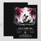 Minimalistische verjaardag van de wolf kaart (Voorkant / Achterkant)