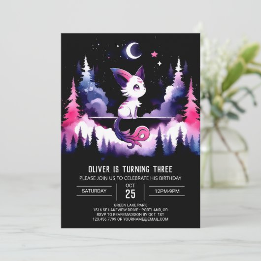 Minimalistische verjaardag van de zoete kat kaart (Staand voorkant)