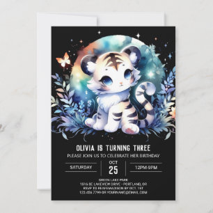 Minimalistische verjaardag van de zoete tijger kaart