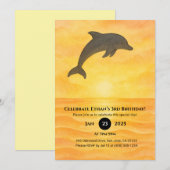 Minimalistische verjaardag van dolfijnzand kaart (Voorkant / Achterkant)