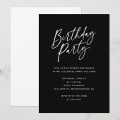 Minimalistische verjaardagsfeest uitnodiging (Voorkant / Achterkant)