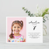 Minimalistische verjaardagsfeestfoto voor kinderen kaart (Staand voorkant)