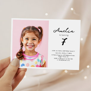 Minimalistische verjaardagsfeestfoto voor kinderen kaart