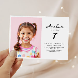 Minimalistische verjaardagsfeestfoto voor kinderen kaart