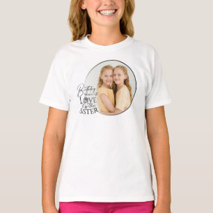 Minimalistische verjaardagsfoto kalligrafie zus  t-shirt