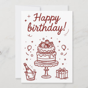 Minimalistische Verjaardagskaart met Cute Design Kaart