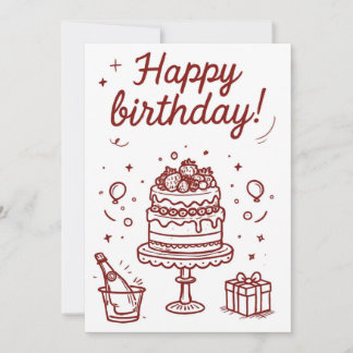 Minimalistische Verjaardagskaart met Cute Design Kaart