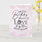 Minimalistische Verjaardagskaarten met Vertraging  Kaart (Gele Bloem)