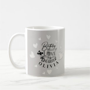 Minimalistische verjaardagslettering voor dochter koffiemok