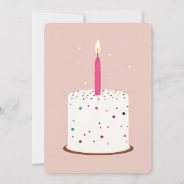 Minimalistische verjaardagstaart Kaart – Elegante