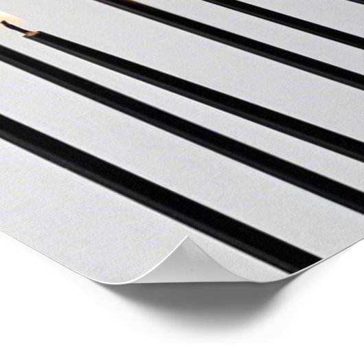 Minimalistische verlichte zwarte lijn kaarsen vlam poster (Hoek)