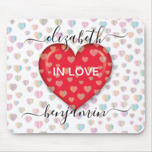 Minimalistische Verliefde Hart met hartspikkels Muismat