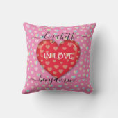 Minimalistische Verliefde Hart met hartstippen Kussen (Achterkant)