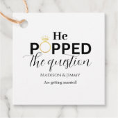 Minimalistische verlovingsfeest hij vroeg haar ten bedankjes labels (Voorkant)