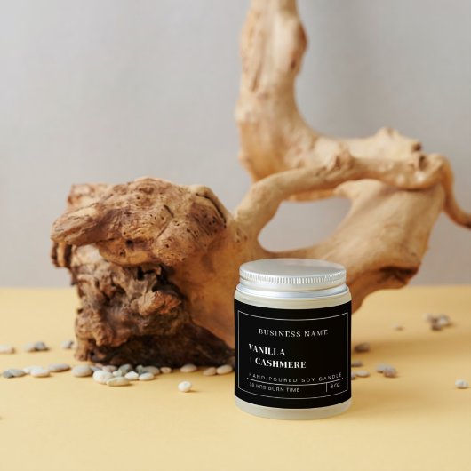 Minimalistische Verpakking Zwart & Wit Kaars Produ Voedselcontainer Etiket