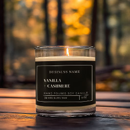 Minimalistische Verpakking Zwart & Wit Kaars Produ Voedselcontainer Etiket