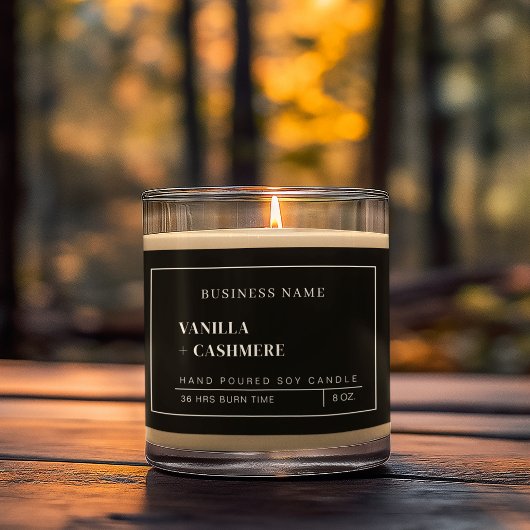 Minimalistische Verpakking Zwart & Wit Kaars Produ Voedselcontainer Etiket