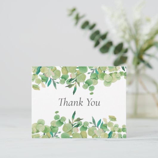 Minimalistische verse bladeren Bedankt voor uw bed Briefkaart (Staand voorkant)