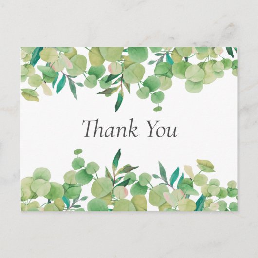 Minimalistische verse bladeren Bedankt zakelijk Briefkaart (Voorkant)