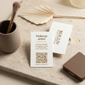 Minimalistische Verticale QR Code | Aardtint Bruin Visitekaartje