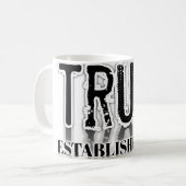 Minimalistische 'Vertrouw' typografie koffiemok –  (Voorkant links)