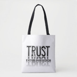 Minimalistische "Vertrouwen" Typography Tote Tas –
