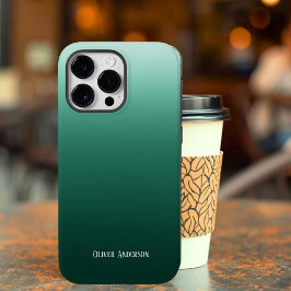 Minimalistische vervaging in groene tinten met naa Case-Mate iPhone 14 pro max hoesje