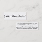 Minimalistische verwijzing naar Hair Salon Verwijz Mini Visitekaartje (Voorkant / Achterkant)