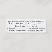 Minimalistische verwijzing naar Hair Salon Verwijz Mini Visitekaartje (Achterkant)